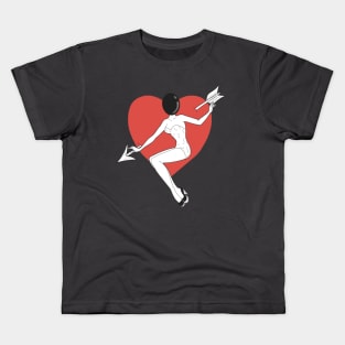 Lady balloon heart Kids T-Shirt